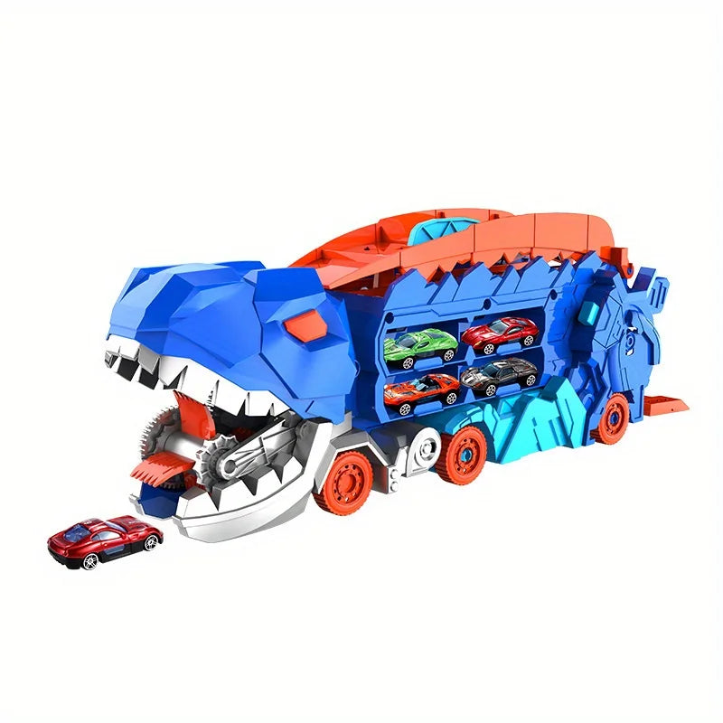The transport dinosaur truck folds slides 25 inches track turning alloy buggies