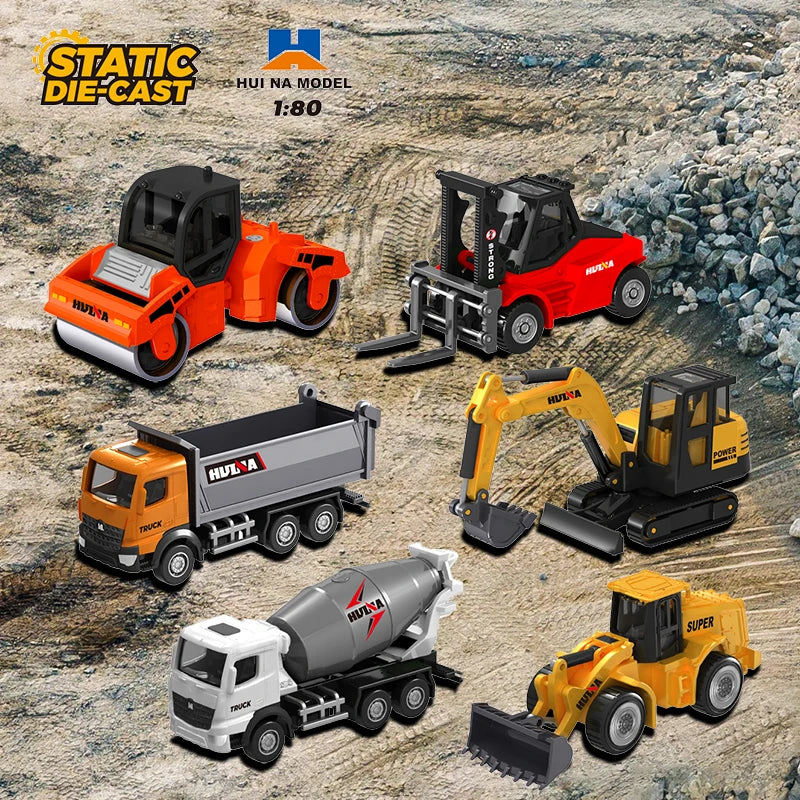 Huina 1:80 Alloy Engineering Car Model Excavator Dumper Dump Truck Loader