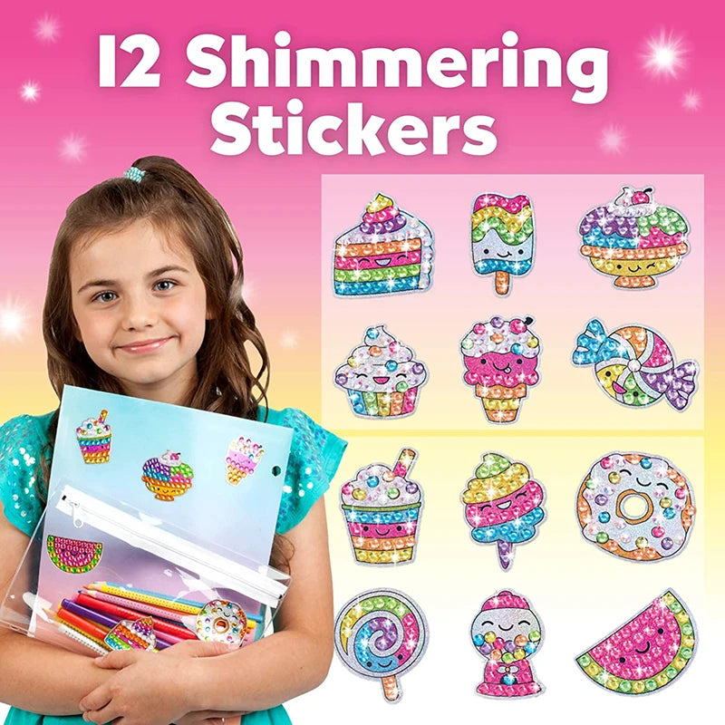 Gem Diamond Painting 12 Pack Sticker Kit Mosaic
