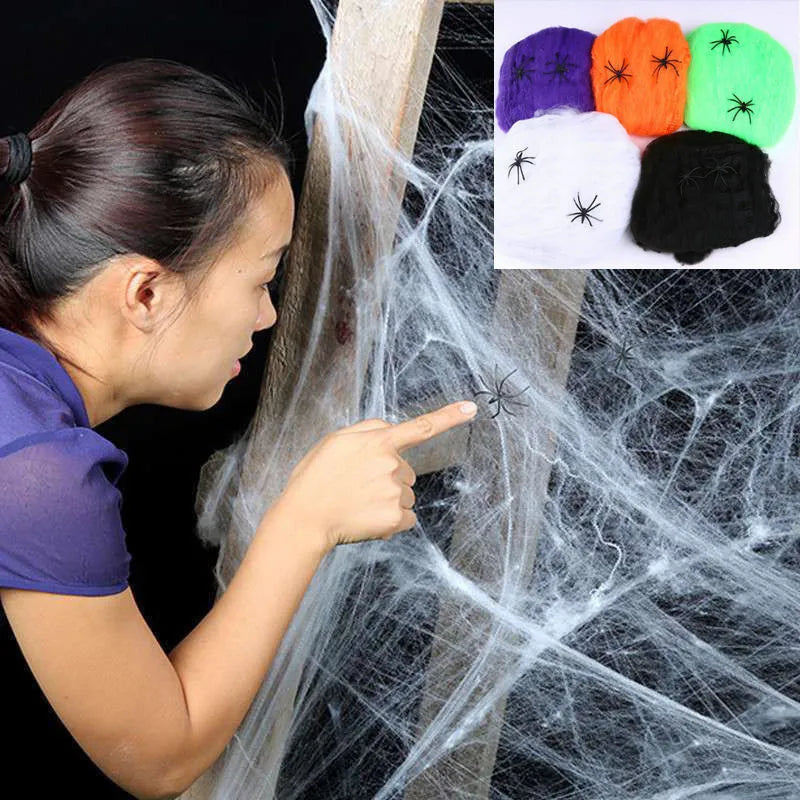 Halloween Scary Stretchy Cobweb Horror Decoration