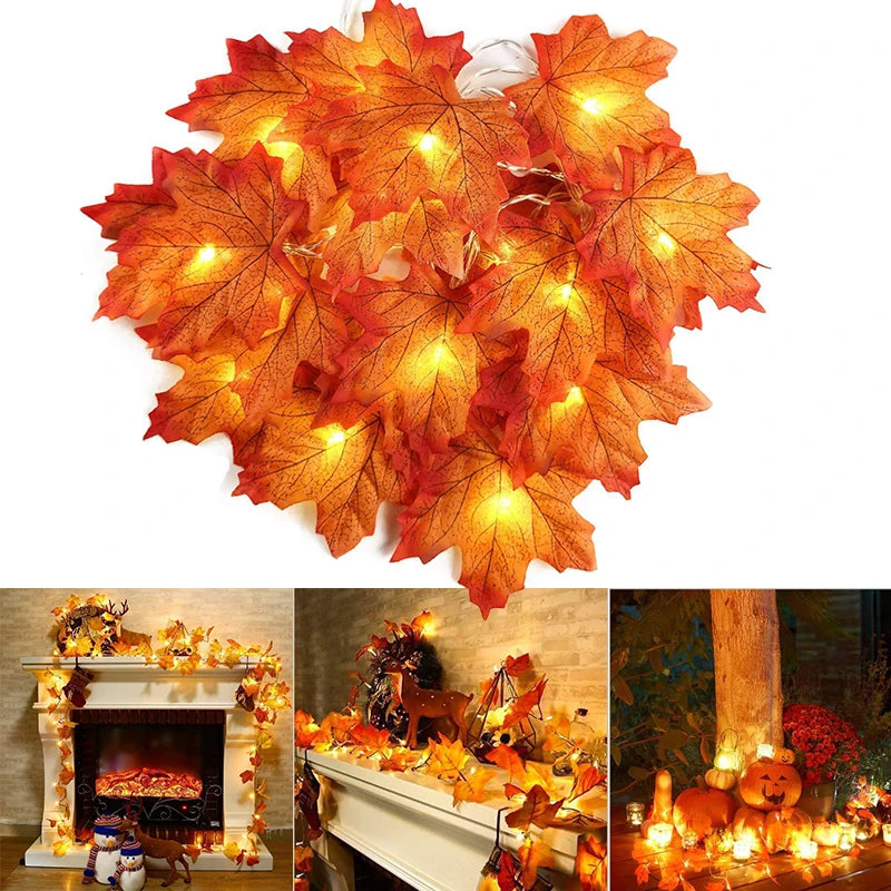 2/3/6M Christmas Decoration Maple Leaf LED Light