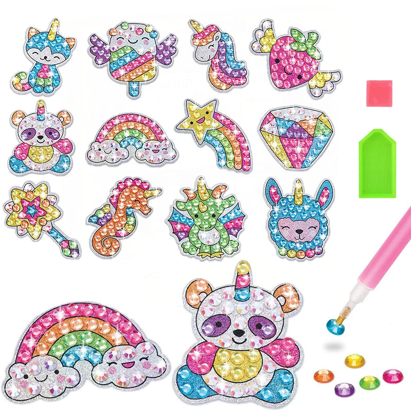 Gem Diamond Painting 12 Pack Sticker Kit Mosaic