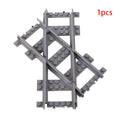 MOC City Train Rail Crossing Flexible Tracks Forked Straight Curved Rails