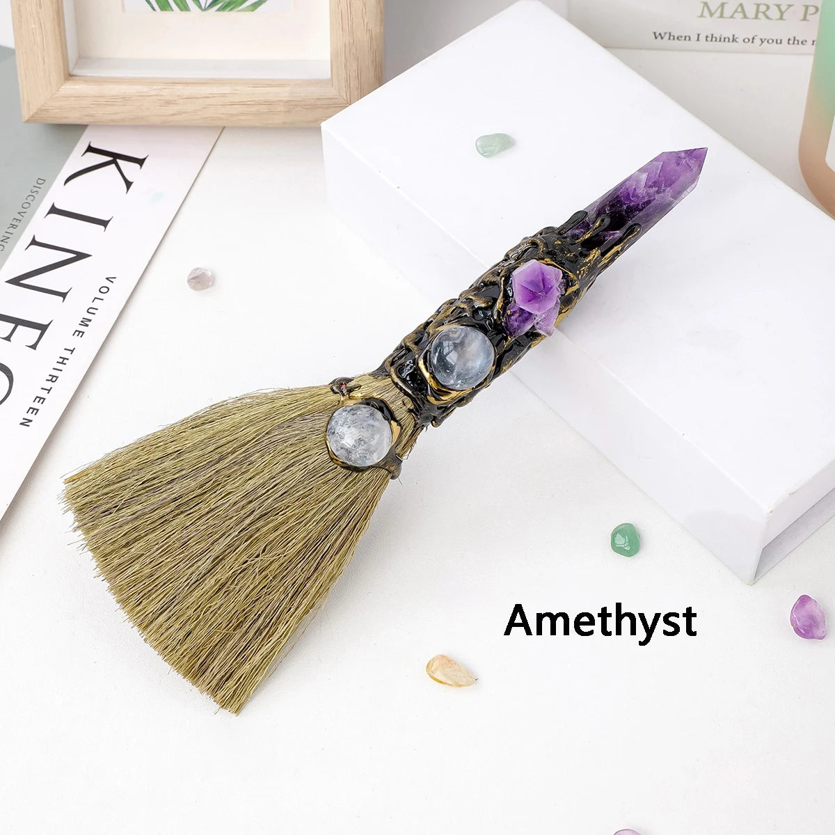 1PC Natural Crystal Point Stone Amethyst Altar Witch Supplies Table Decor