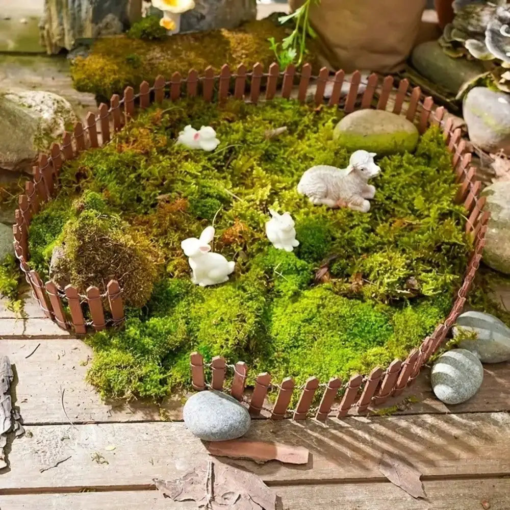 1PC Mini Wooden Fence Miniature Fence Fairy Garden Micro Landscape Ornaments
