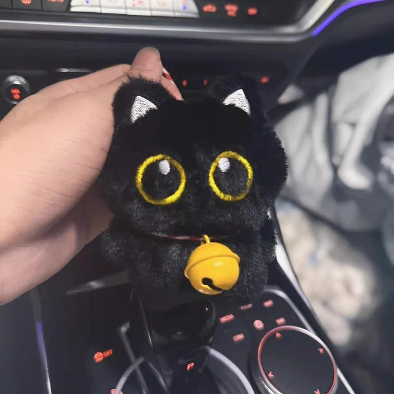 Cute Black Cat Plush Doll Backpack Keychain Pendant