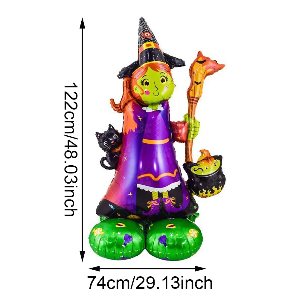 1Set Halloween Foil Balloons Pumpkin Ghost Witch Aluminium Foil Balloons Party