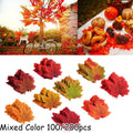 100 200Pcs Artificial Silk Maple Leaf Autumn Fake Leaves Garland Thanksgiving