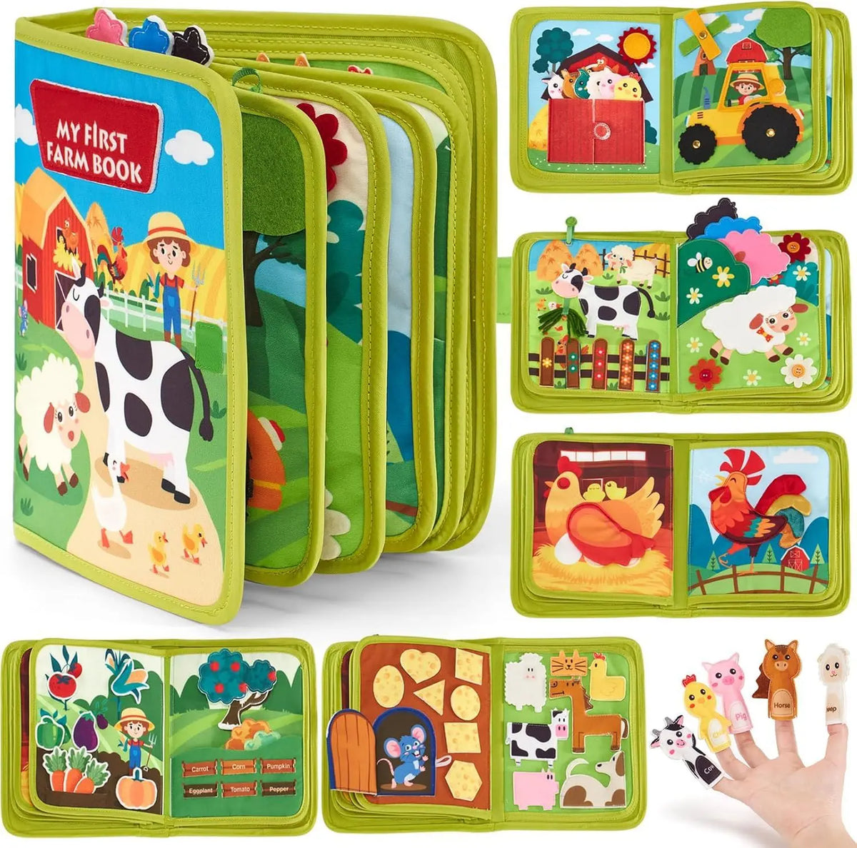Baby Early Education Schoolbag Safe Felt Interactive Busy Board Alphabet