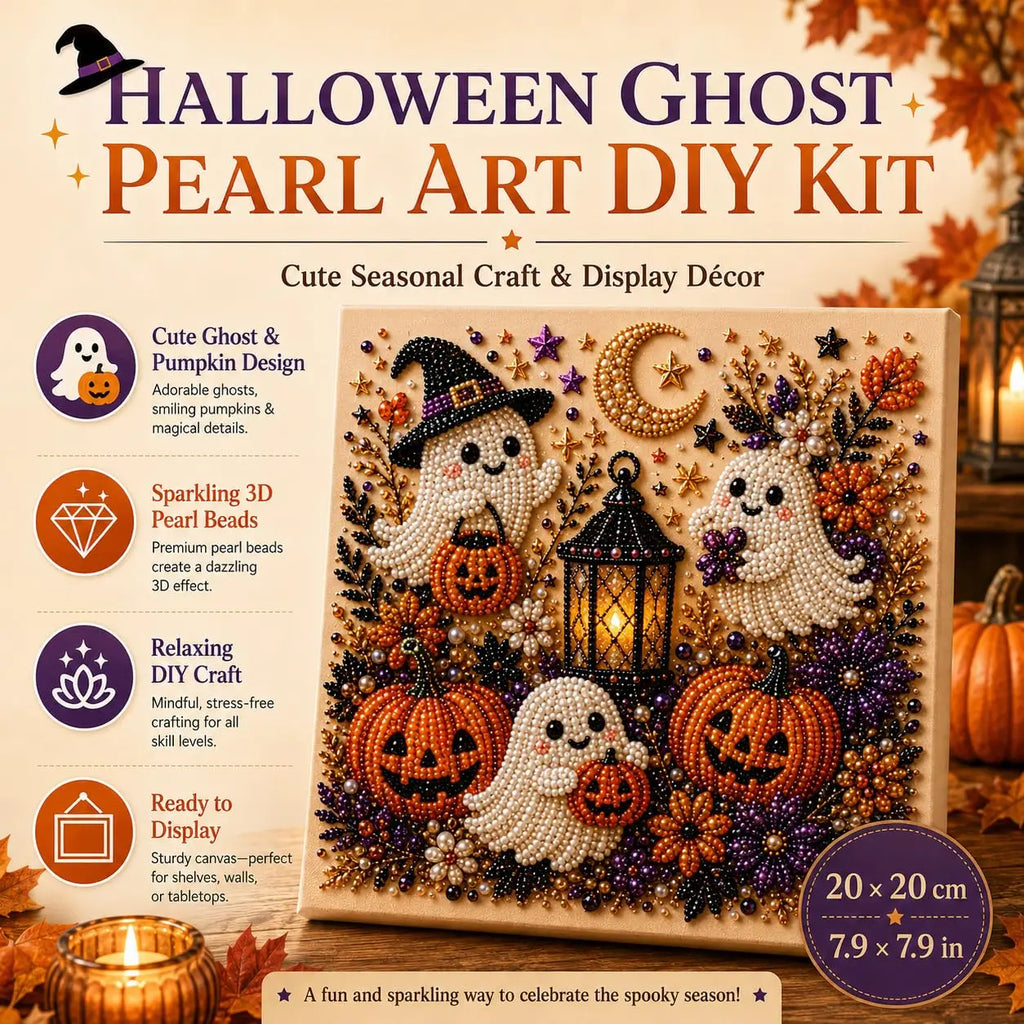 Halloween Ghost Pumpkin 3D Pearl Art DIY Kit
