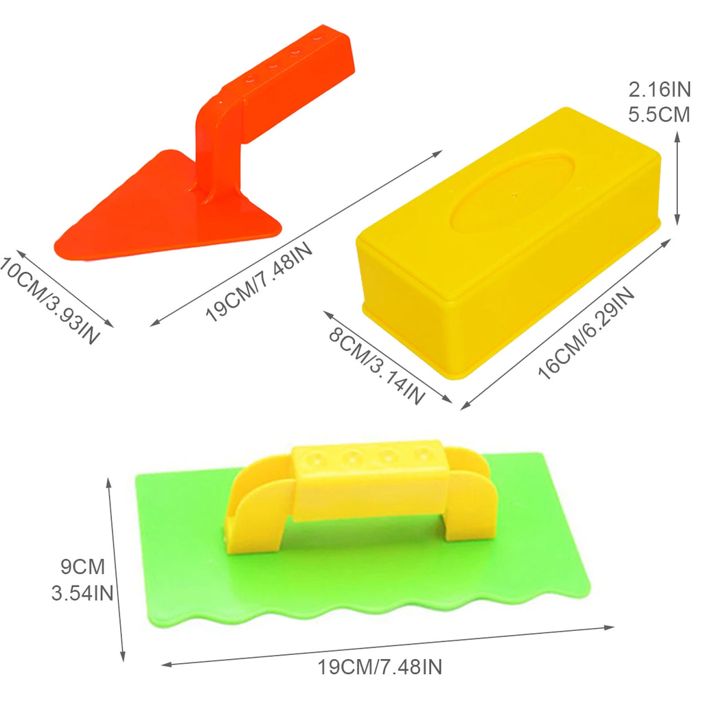 3 PCS Snow Toy Beach Sand Fun Brick Maker Sand Castle Mold Winter Summer