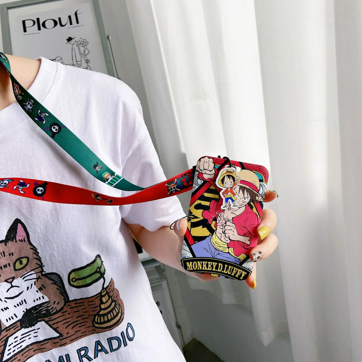 One Piece Cartoon Card Holder Luffy Work Card Student Card Holder Lanyard