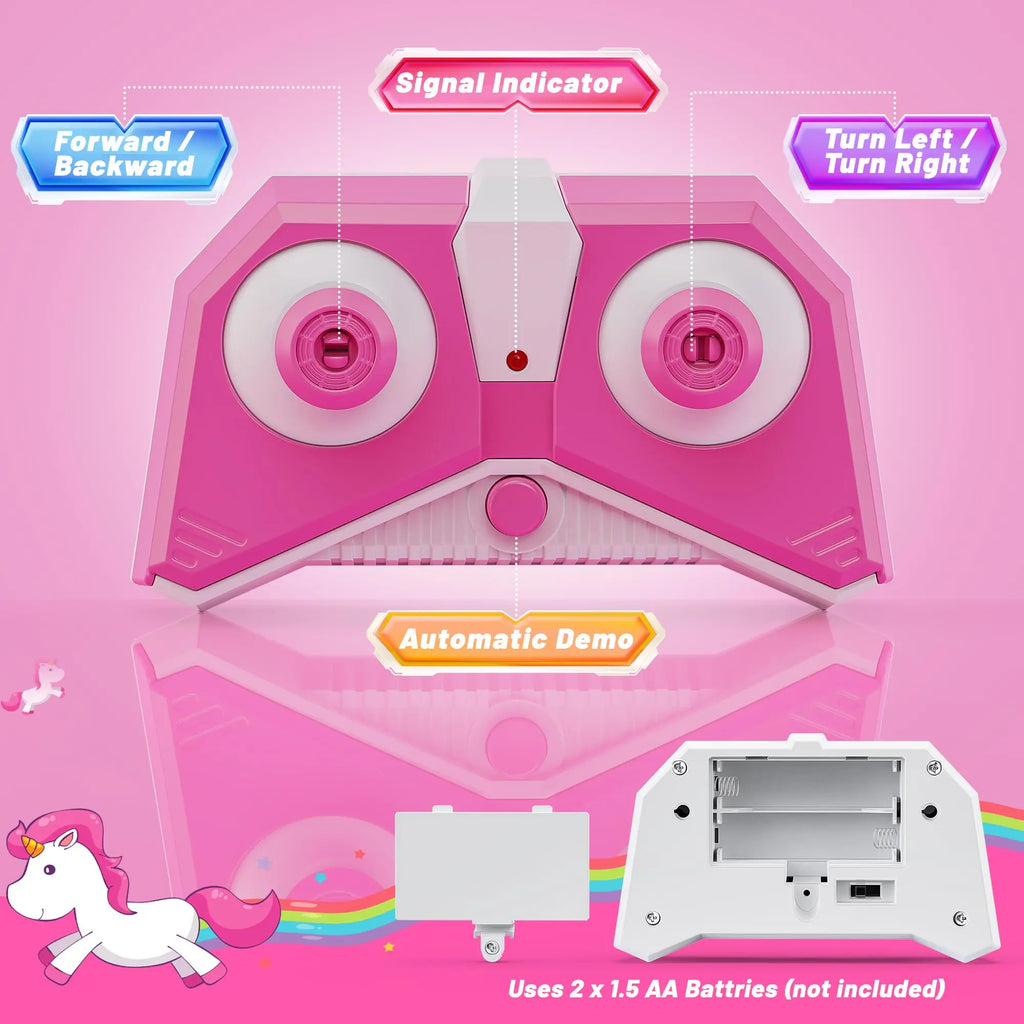 2.4G Lighting unicorn Remote Control Stunt Dump Truck Chase Light Twist