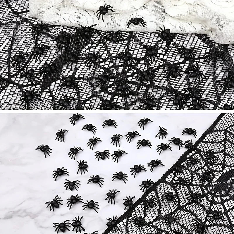 100 50pcs Realistic Spider Halloween Decoration Plastic Mini Spider Black Scary