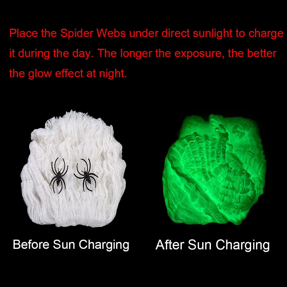 Halloween Fluorescent Spider Webs Glow Dark Spider Webs Halloween Cobweb Outdoor
