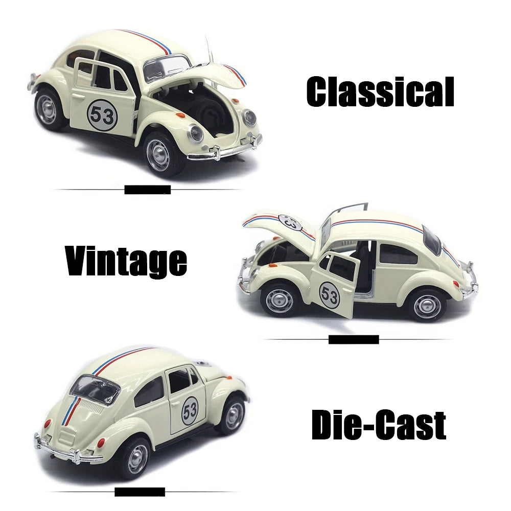 1:32 Vintage Die-Cast Racing Car Toy High-Quality Metal Alloy Manual Pull-Back
