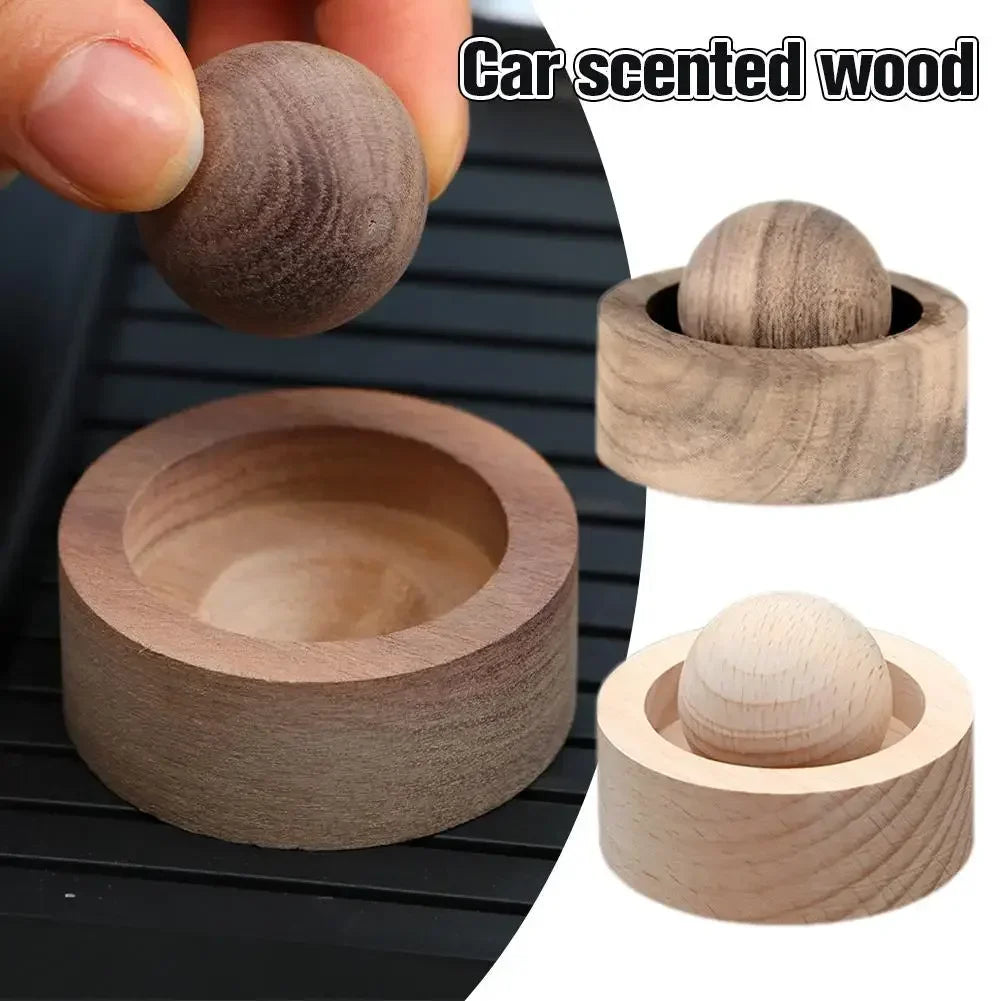 Car Wooden Essential Oil Diffusers Spherical Design Natural Fragrance Bedroom
