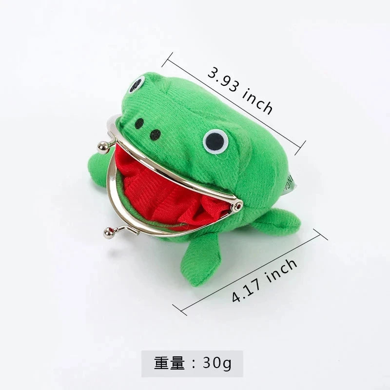 Novelty Adorable Anime Frog Wallet Coin Purse Key Chain Cute Plush Frog