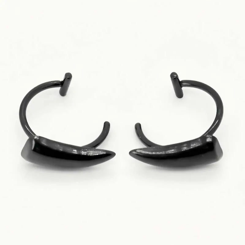 1pair Stainless Steel Sharp Teeth Fake Piercing Lip
