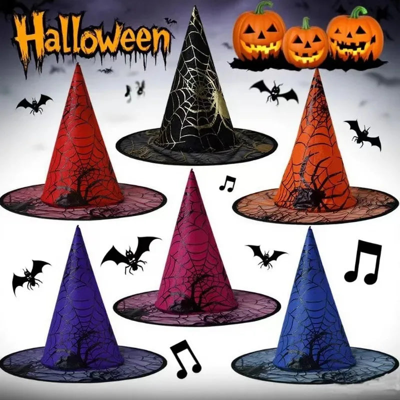 Witch Hat Halloween Decoration Supplies Children Adult Prom Party Dress Mesh