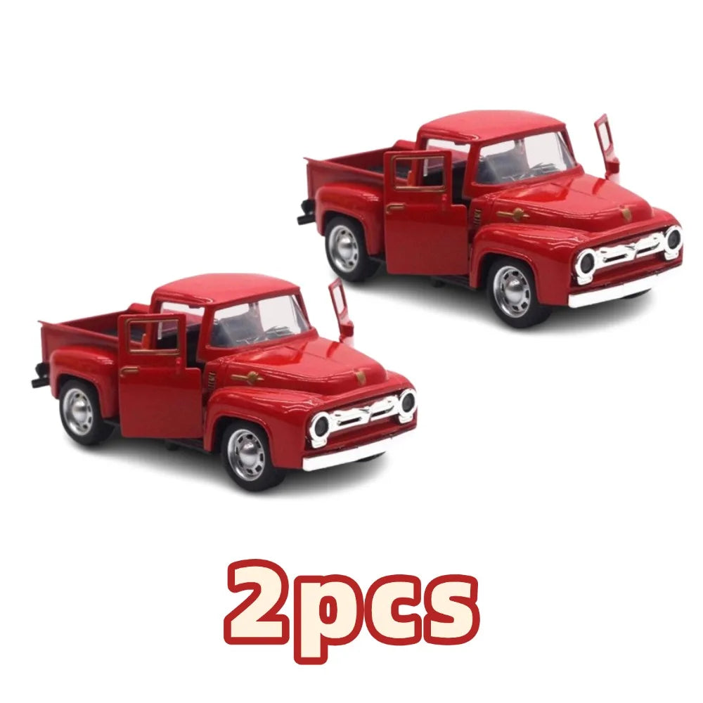 1 32 Red Metal Truck Model Vintage Alloy Mini Pull-Back Diecast Car
