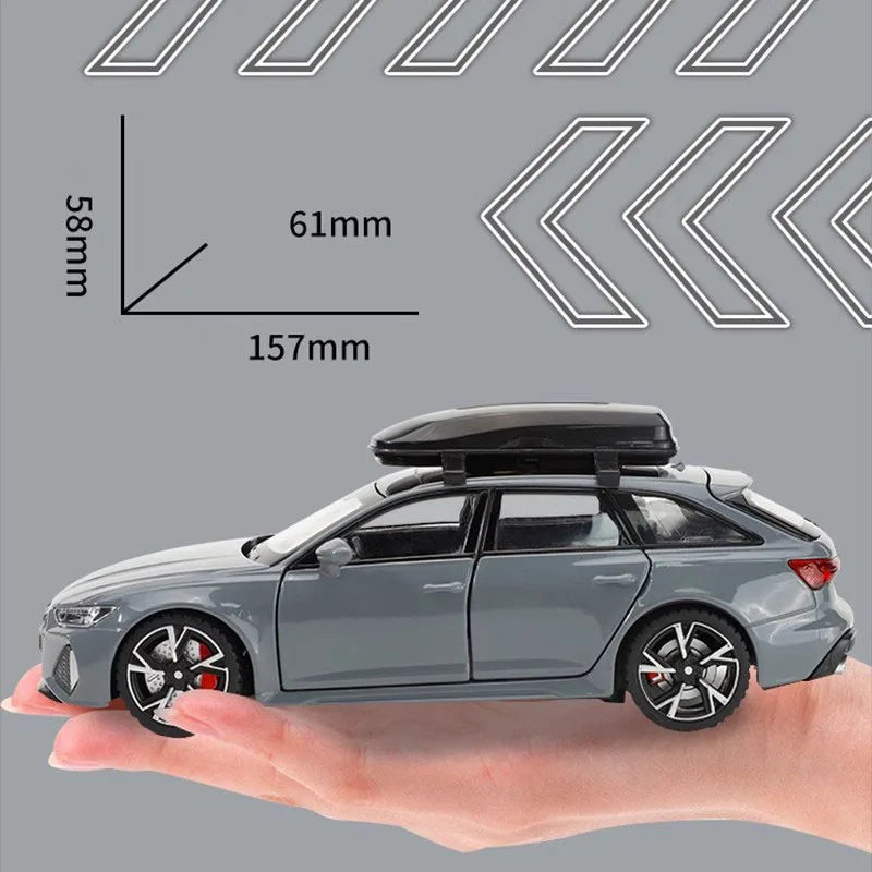 1 32 Audi RS6 Toy Car Model Sound Light Doors Opened Alloy Diecast