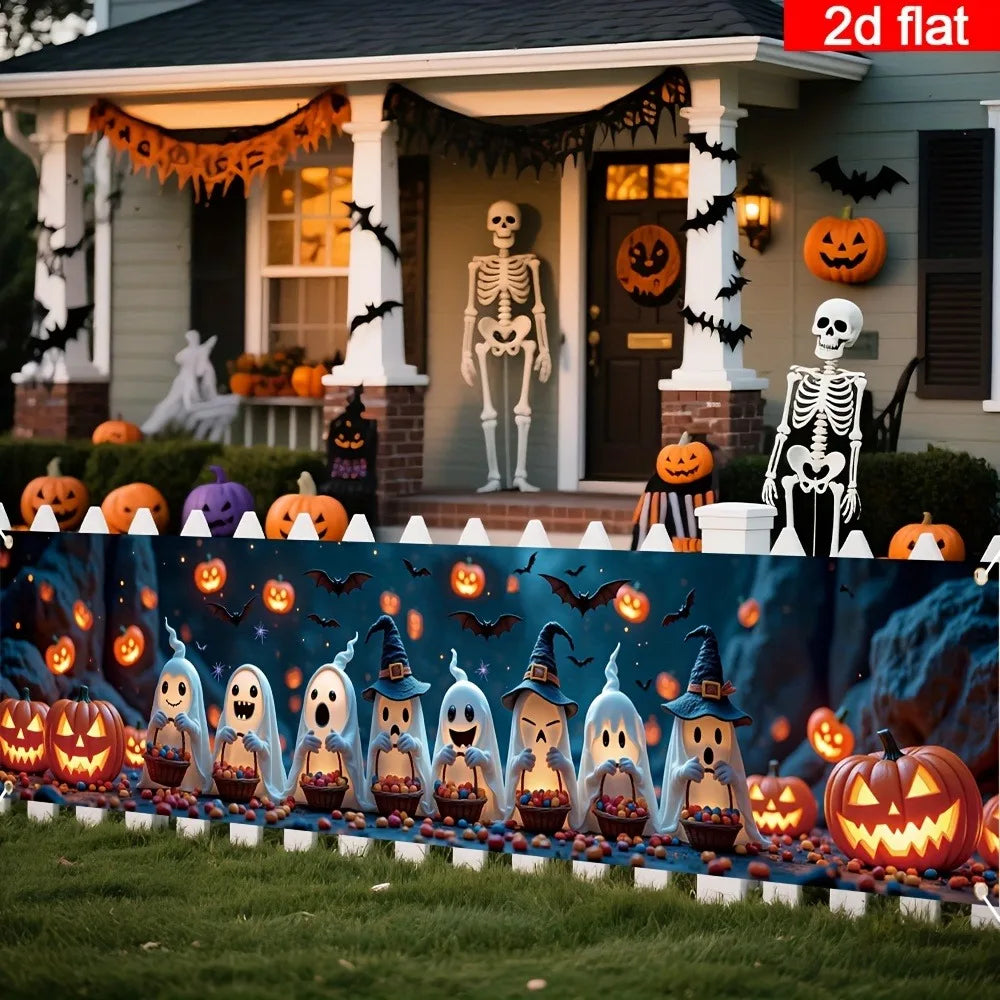 Happy Halloween Fence Banner Yard Decoration
