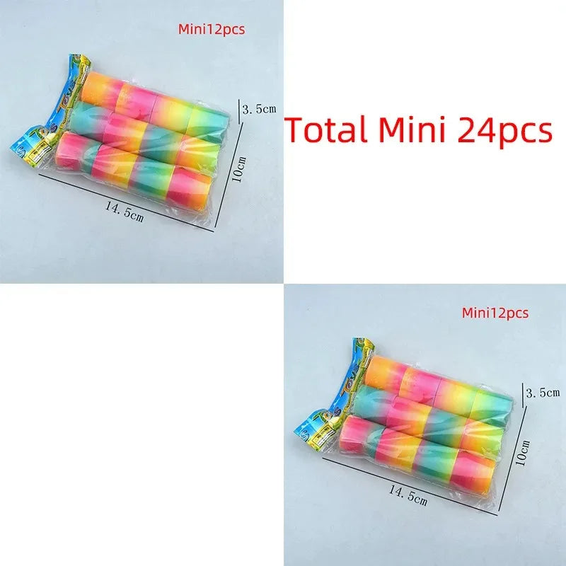 24PCS Rainbow Magic Springs Circle Toys Kids Birthday Party Favors Gifts