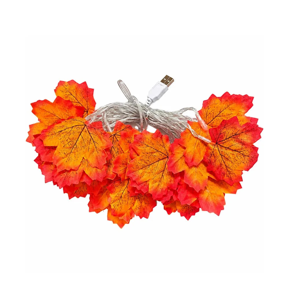 2/3/6M Halloween LED Lights String Maple Leaf