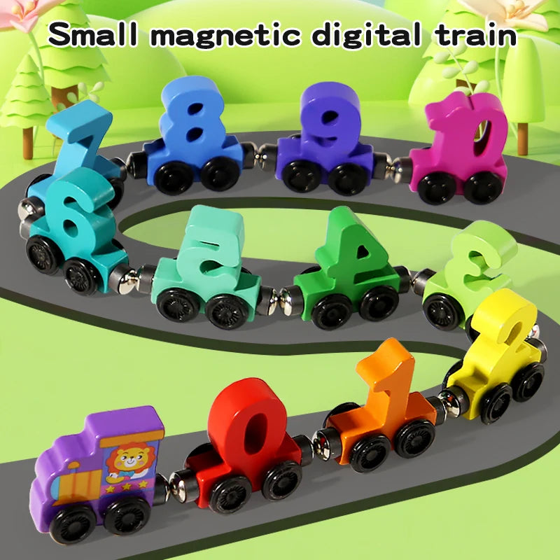 Digital Magnetic Train Wooden Blocks Number Learning