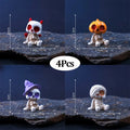4Pcs Halloween Mini Figurines Spooky Resin Decor