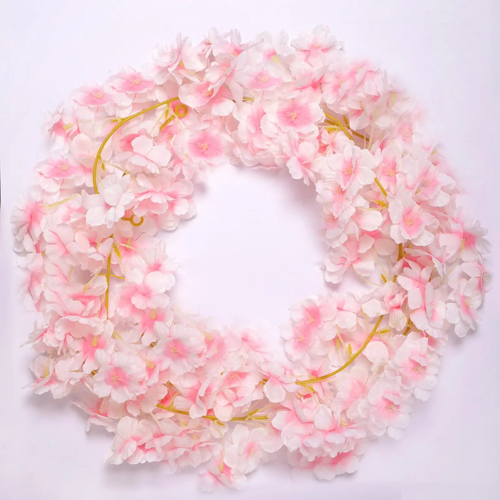 1pc 5.6ft Artificial Sakura Flowers Vine Wedding Garden Rose Arch Home Party