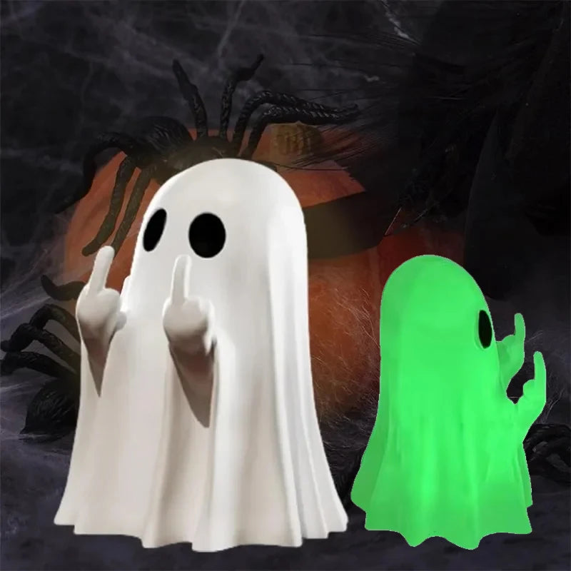 Luminous Middle Finger Ghost Statue Humorous Ornament