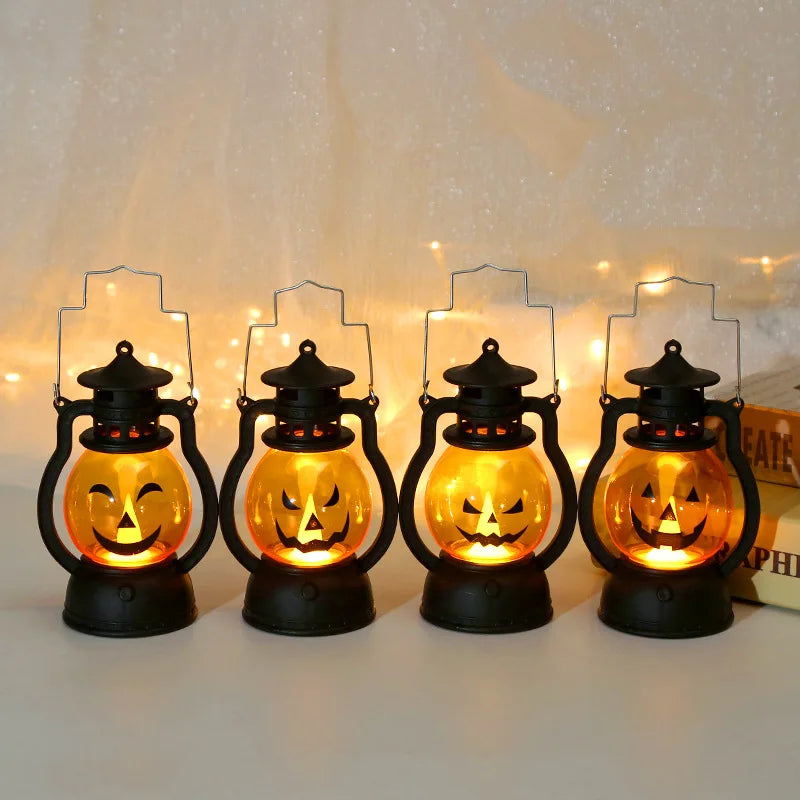 LED Hanging Pumpkin Lantern Ghost Lamp