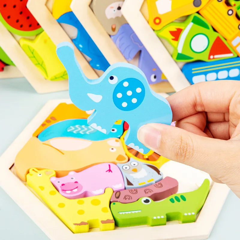 Wooden Jigsaw Puzzle 3D Creative Early Education