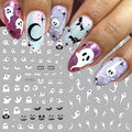 2pcs Luminous Halloween Spooky Nail Stickers Ghost
