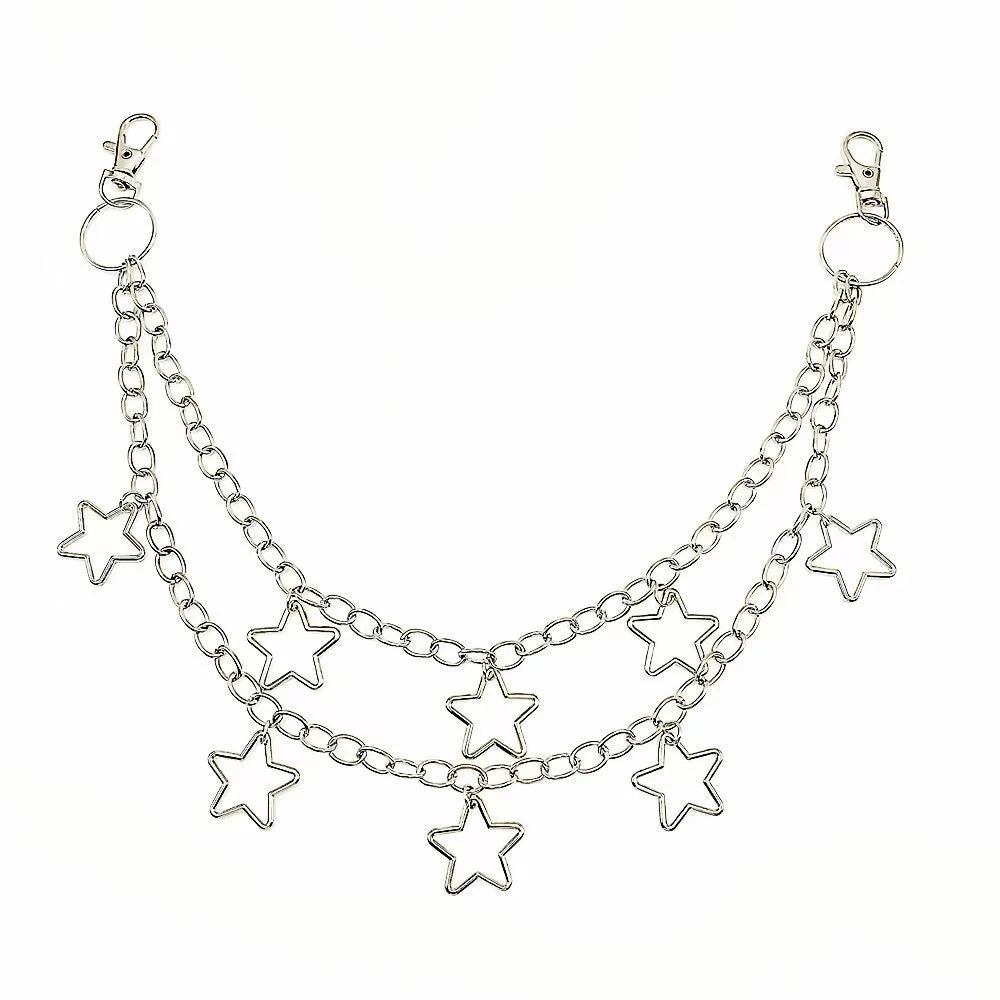 Punk Metal Crescent Geometric Bag Chain Hip Hop Hipster Cool Pants Chain