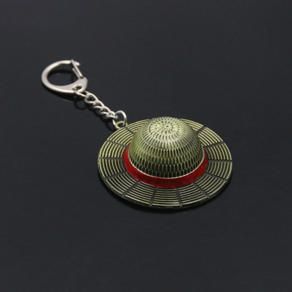 Classic Anime Keychain Straw Hat Pendant Metal Key Chains Fans Cosplay