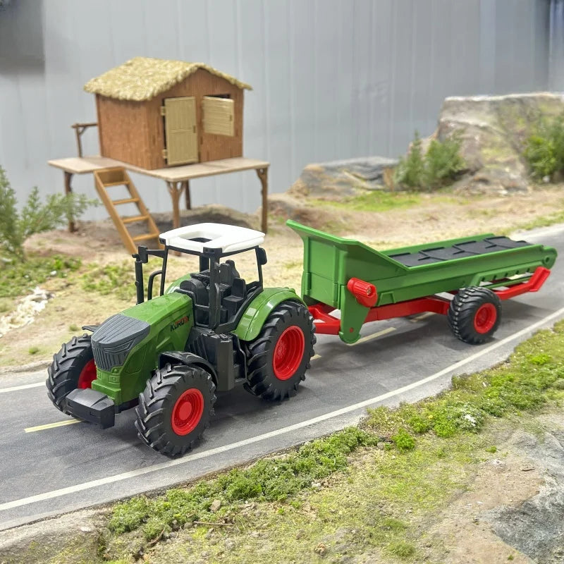 Large Scale Tractor Toys DIY Farmer Car Playset Toy Transport Trailer Engineering