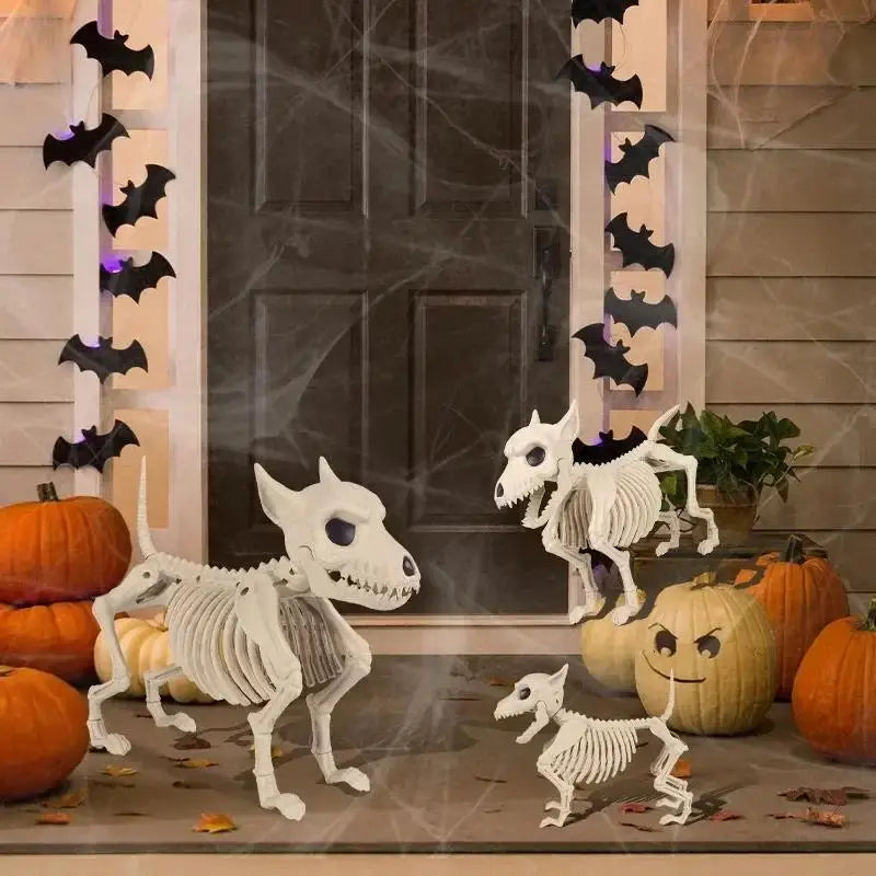 Creative Little Wolf Skeleton Halloween Decoration Animal Bone Prop Indoor