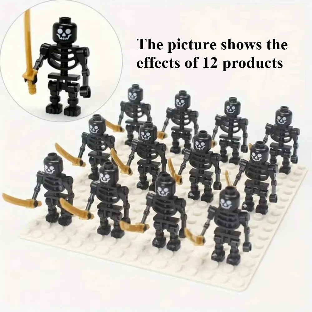 Skeleton Soldiers Building Blocks People Halloween Figures Mini Building Blocks