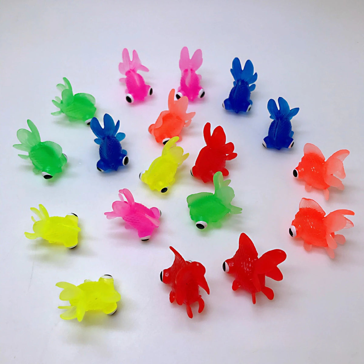 Children's Water Toy Soft Rubber Marine Life Buoy Goldfish Net Fishing Model