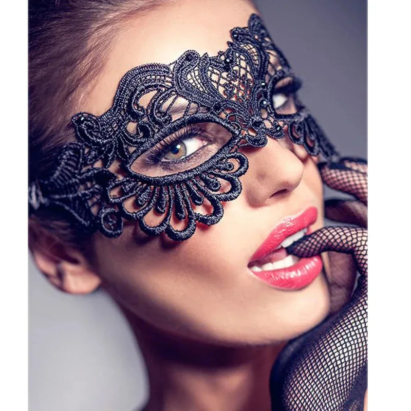 Hollow Out Babydoll Lingerie Lace Mask Lingerie Costumes Female Cosplay