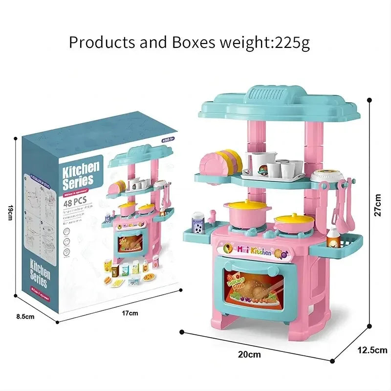 Mini Kitchen Counter Play Set Cooking Tableware