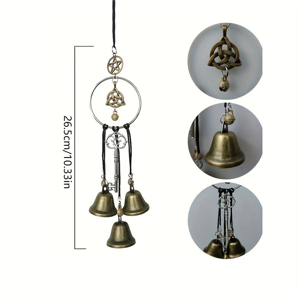 1pc Witch Bell Doorknob Hanging Decorative Wicker Wind Chime Home Decor