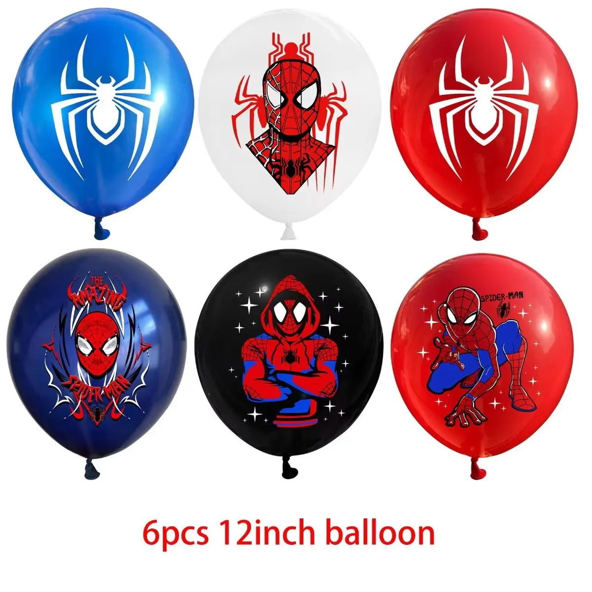 12pcs Cartoon Spider Theme Latex Balloons Kids Party