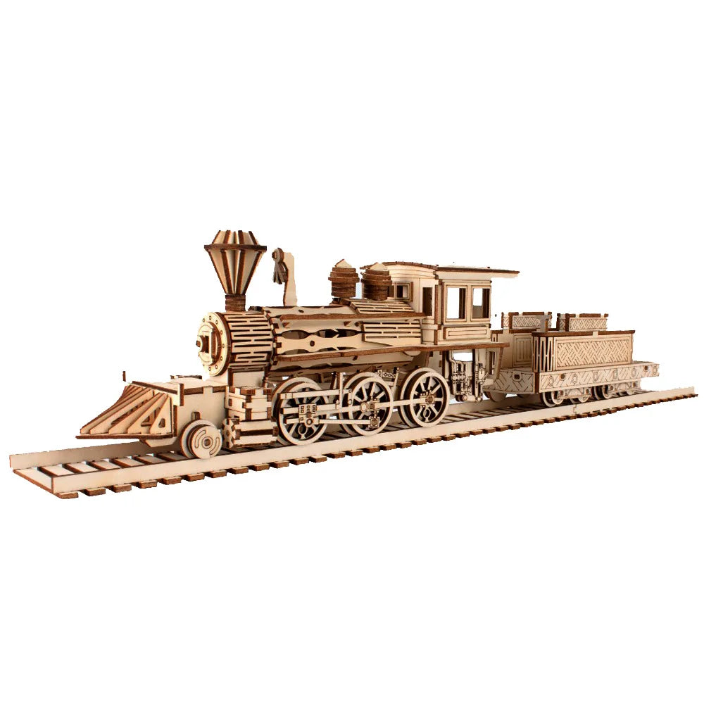3D Wooden Puzzle Streetcar Sakura Journey Tram Station Retro Bus Model DIY