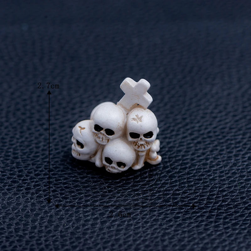 3D Horror Halloween Decoration Miniature Raven Tombstone Ghost Skeleton Skull