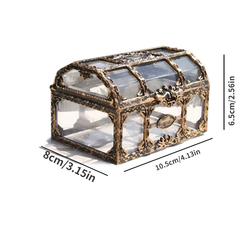 1Plastic Transparent Pirate Treasure Box Crystal Gem