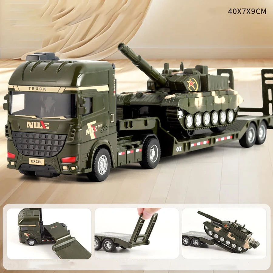 1pcs Scale-Carrier Container Engineering Set Vehicle Excavator Transport Truck